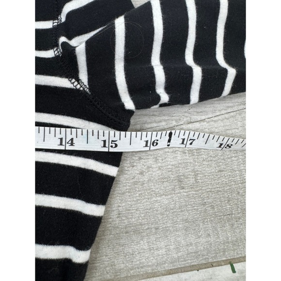 Lauren Ralph Lauren Womens Striped 3/4 Sleeve Button-Up Top Black/White - Picture 6 of 8